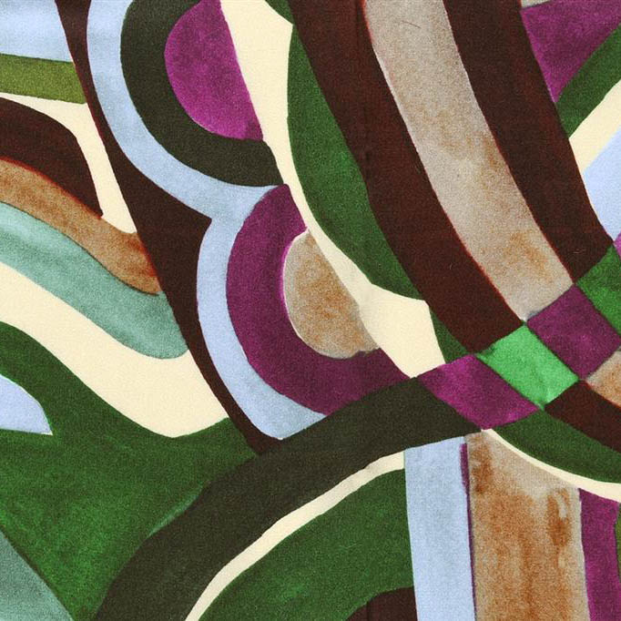 Zijde met multicolor geometrische motieven